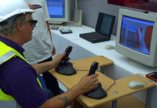 Excavator simulator: person using